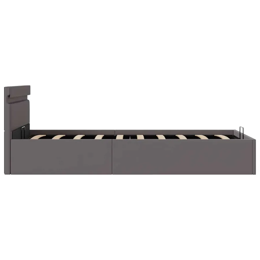 Cadre de lit à rangement avec LED Gris Similicuir 100x200 cm - 7