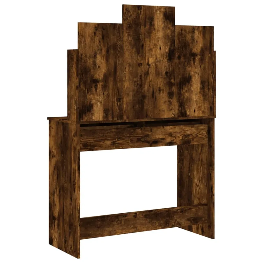 Coiffeuse avec miroir chêne fumé 96x39x142 cm - 7