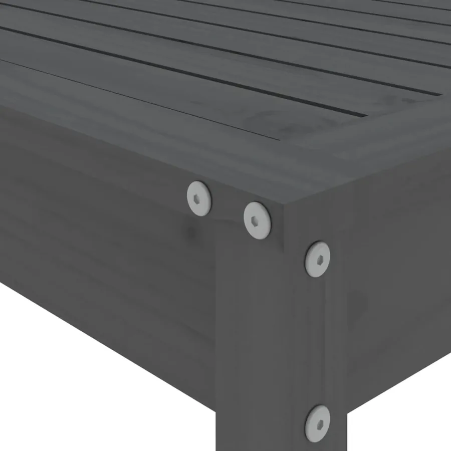 Ensemble de bar de jardin 5 pcs gris bois de pin massif - 7