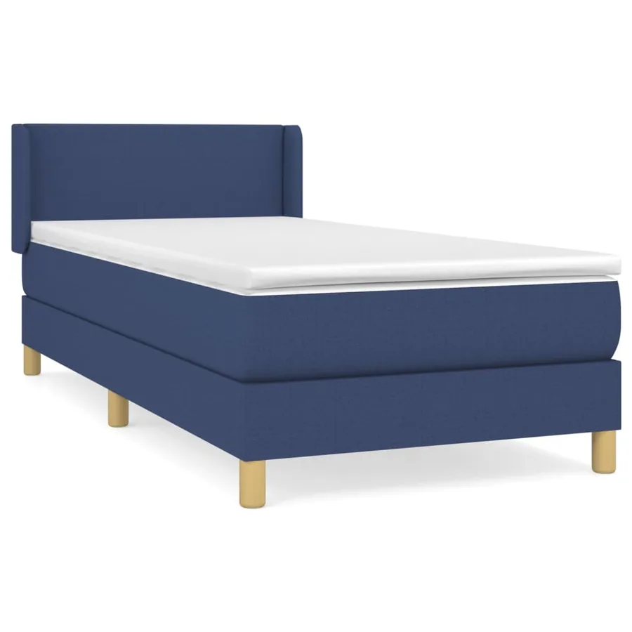 Sommier à lattes de lit avec matelas Bleu 90x190 cm Tissu - 2
