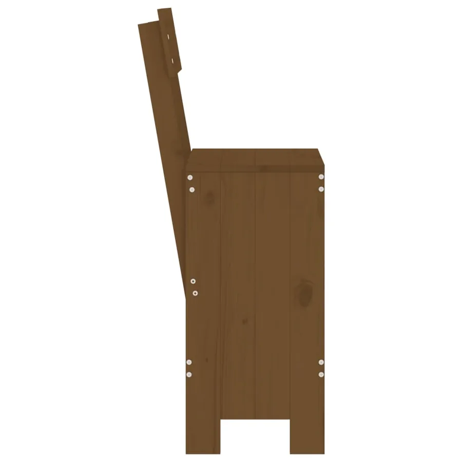 Tabourets lot de 2 marron miel 40x48,5x115,5 cm bois massif pin - 5