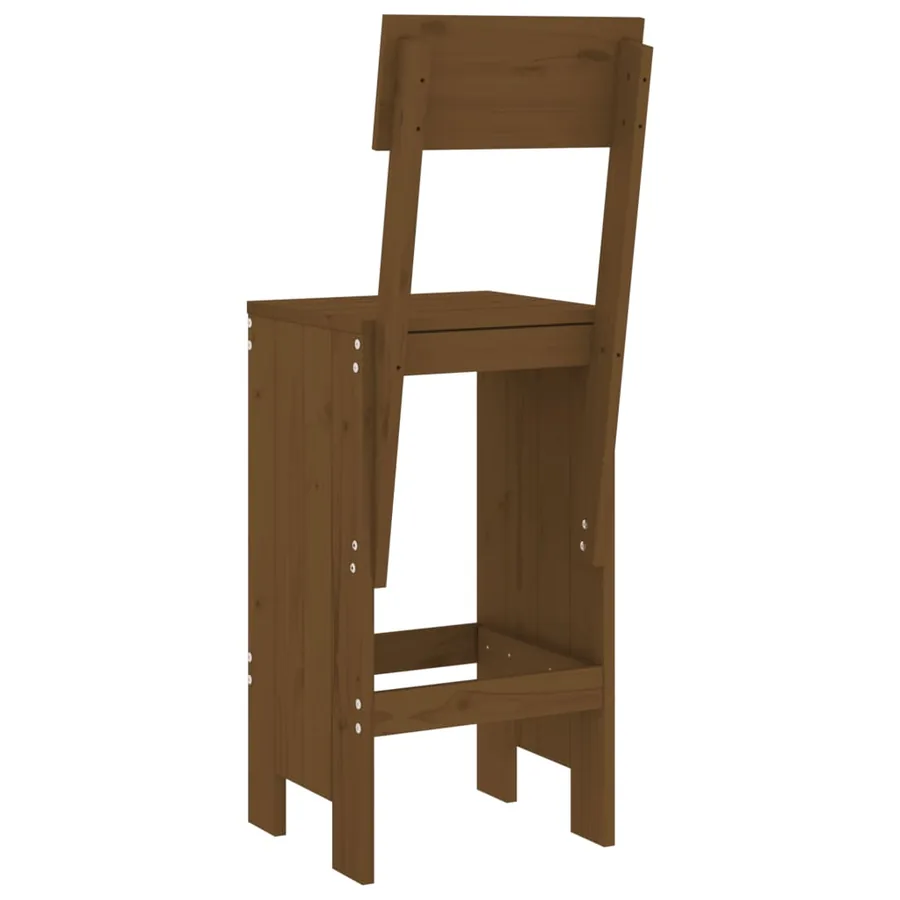 Tabourets lot de 2 marron miel 40x48,5x115,5 cm bois massif pin - 6