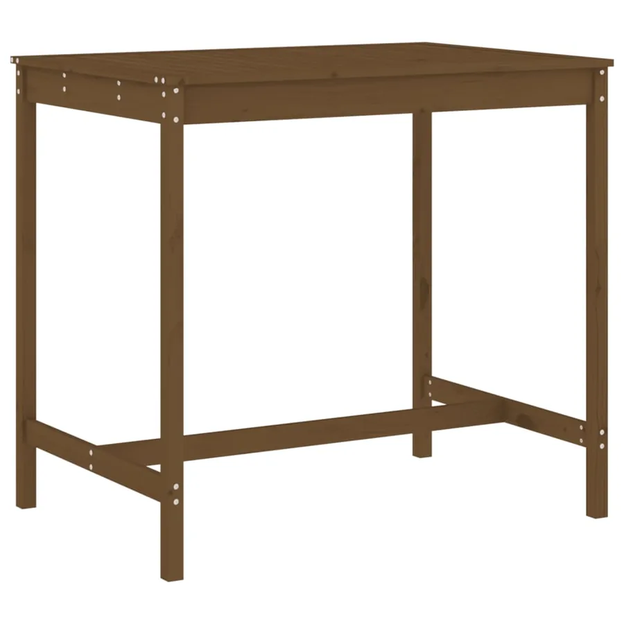 Ensemble de bar de jardin 5 pcs marron miel bois de pin massif - 6