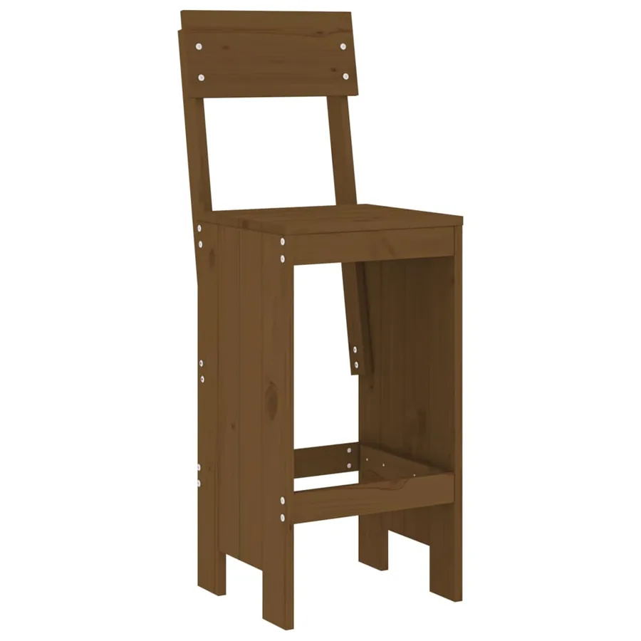 Ensemble de bar de jardin 9 pcs marron miel bois de pin massif - 4