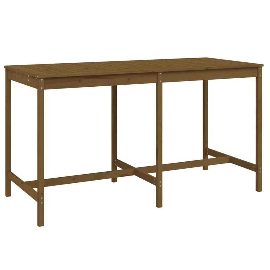 Ensemble de bar de jardin 9 pcs marron miel bois de pin massif - 6