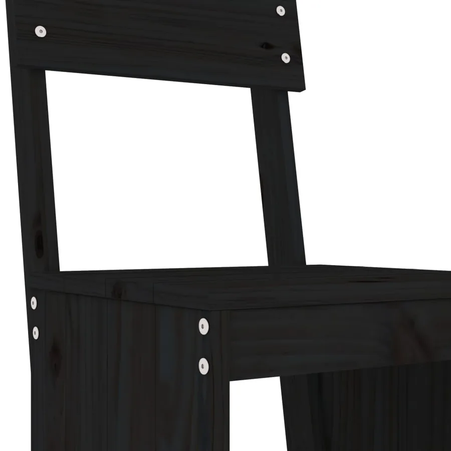 Ensemble de bar de jardin 5 pcs noir bois de pin massif - 5