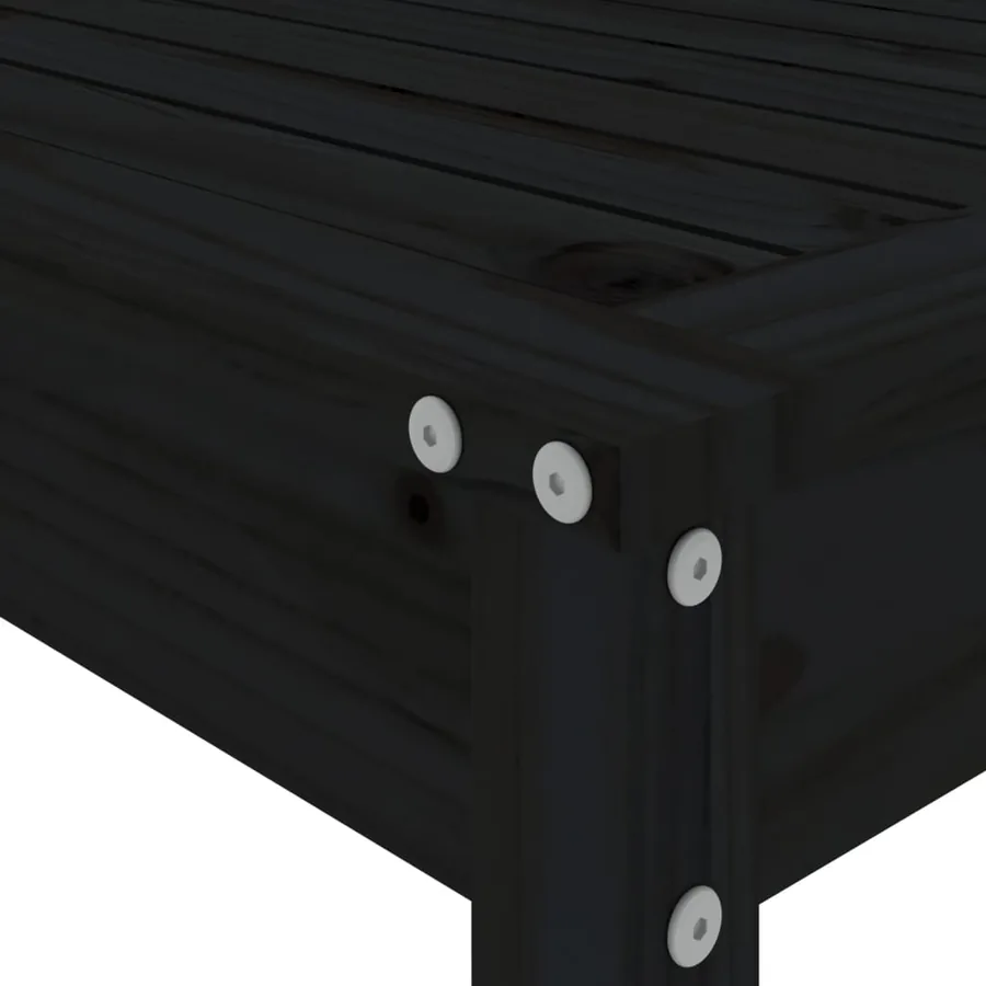 Ensemble de bar de jardin 5 pcs noir bois de pin massif - 7