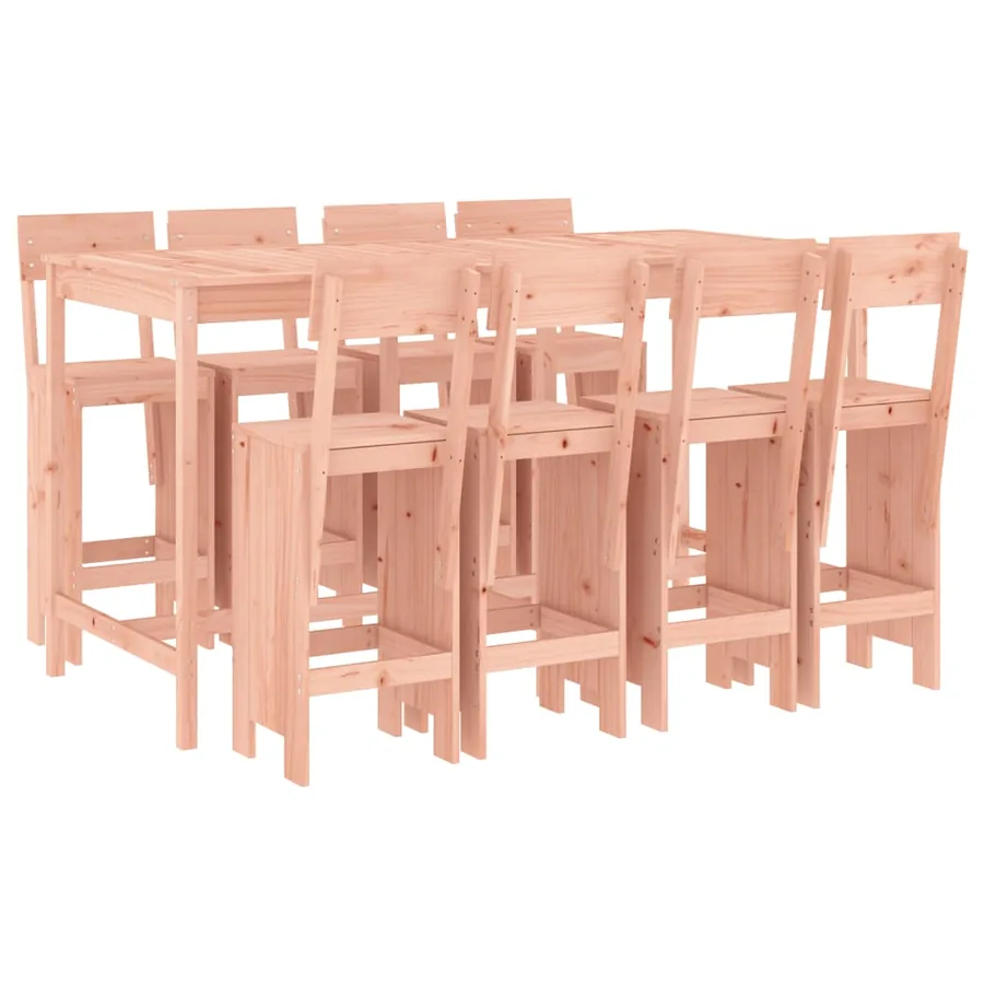 Ensemble de bar de jardin 9 pcs bois massif douglas - 2