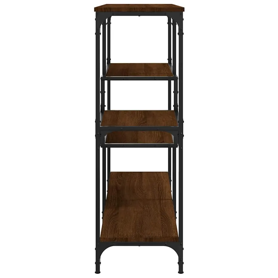 Table console chêne marron 103x32x95 cm bois d'ingénierie - 5