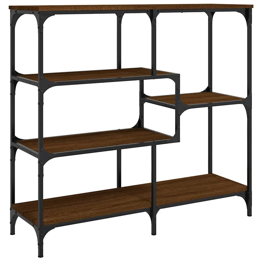Table console chêne marron 103x32x95 cm bois d'ingénierie - 6