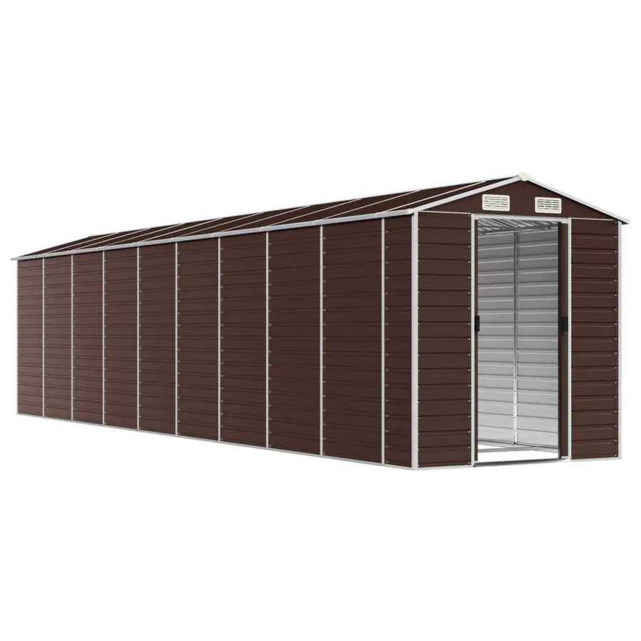 Abri de jardin marron 191x810x198 cm acier galvanisé - 3