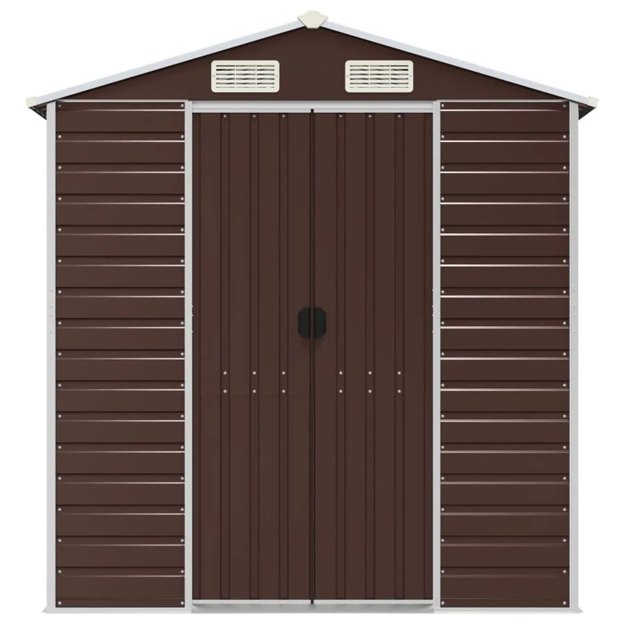 Abri de jardin marron 191x810x198 cm acier galvanisé - 4