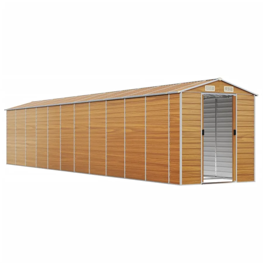 Abri de jardin marron clair 191x980x198 cm acier galvanisé - 3