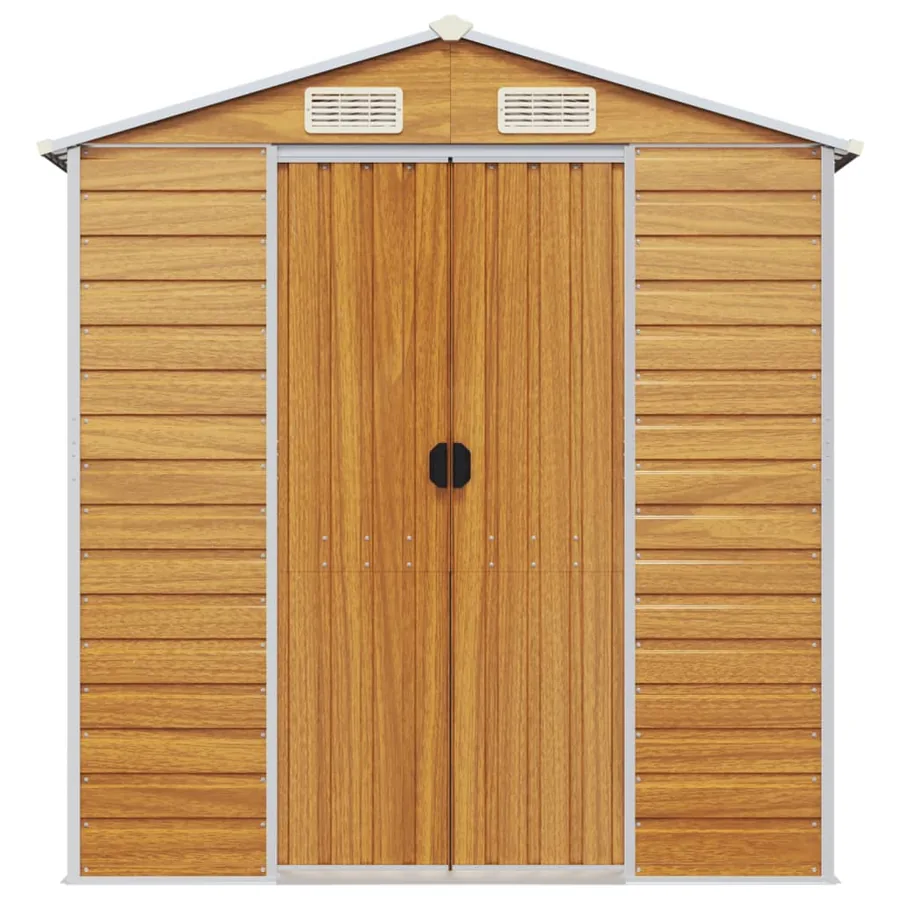 Abri de jardin marron clair 191x980x198 cm acier galvanisé - 4