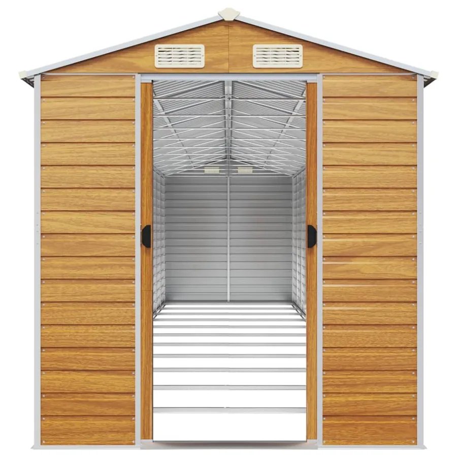 Abri de jardin marron clair 191x980x198 cm acier galvanisé - 5