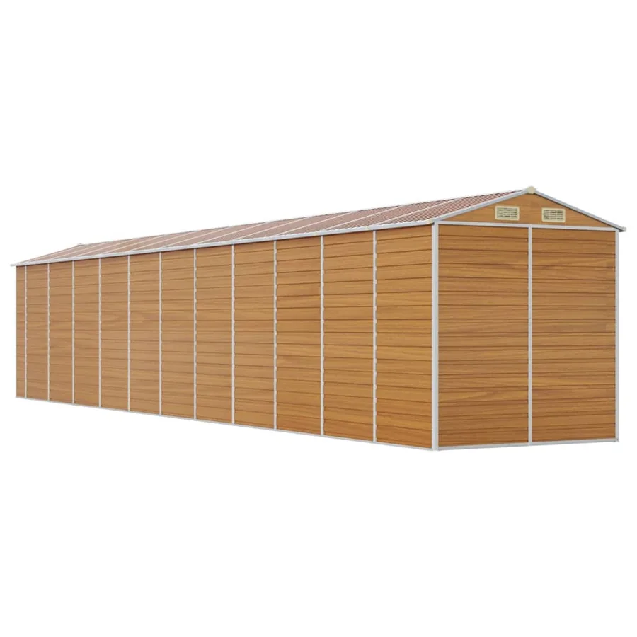 Abri de jardin marron clair 191x980x198 cm acier galvanisé - 7