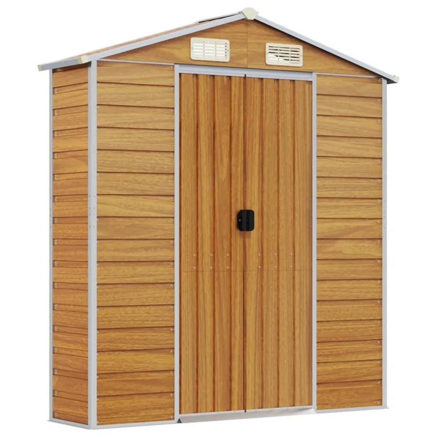 Abri de jardin marron clair 191x980x198 cm acier galvanisé - 8