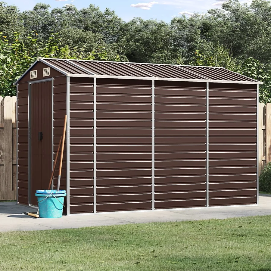 Abri de jardin marron 191 x 300 x 198 cm en acier galvanisé