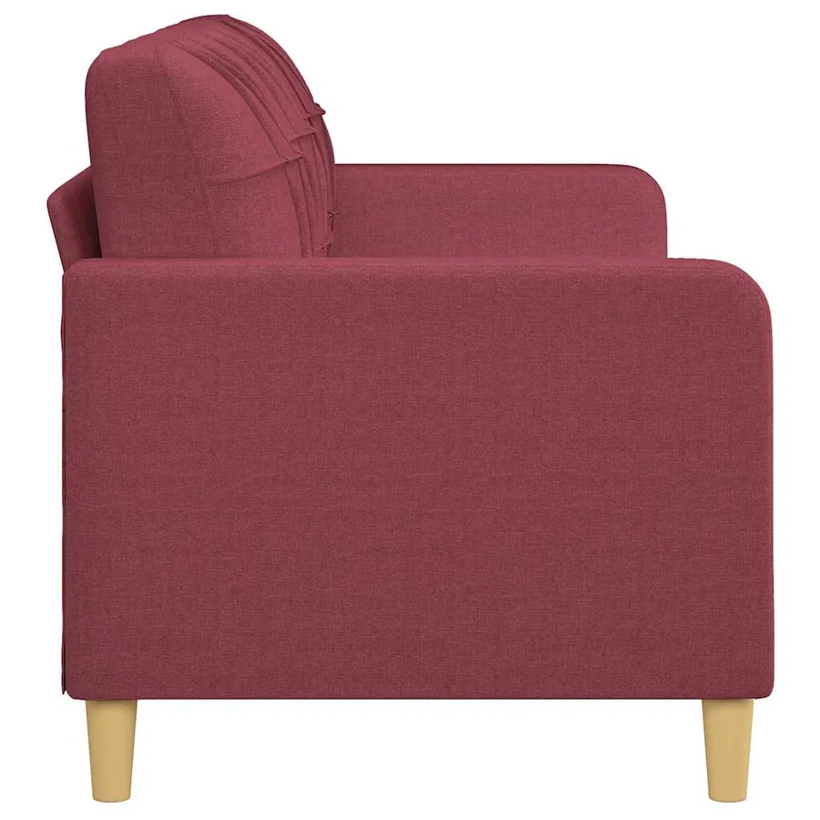 Canapé à 3 places Rouge bordeaux 180 cm Tissu - 4