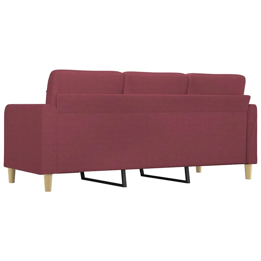 Canapé à 3 places Rouge bordeaux 180 cm Tissu - 5