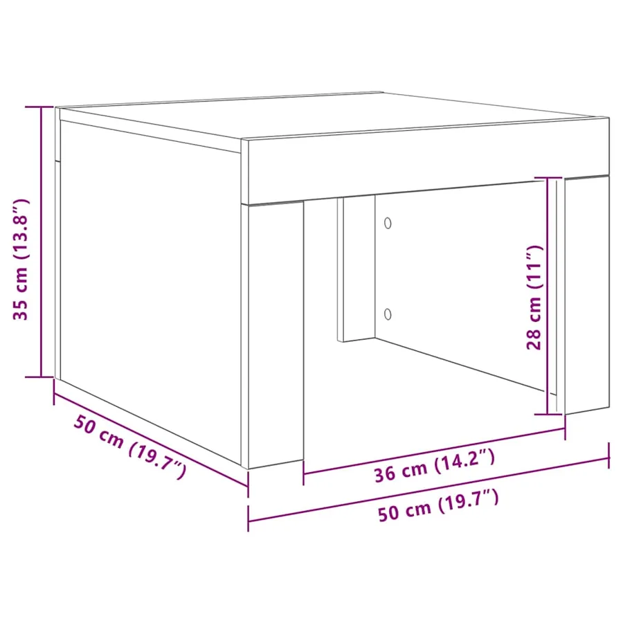 Table basse Chêne sonoma 50x50x35 cm Bois d'ingénierie - 10