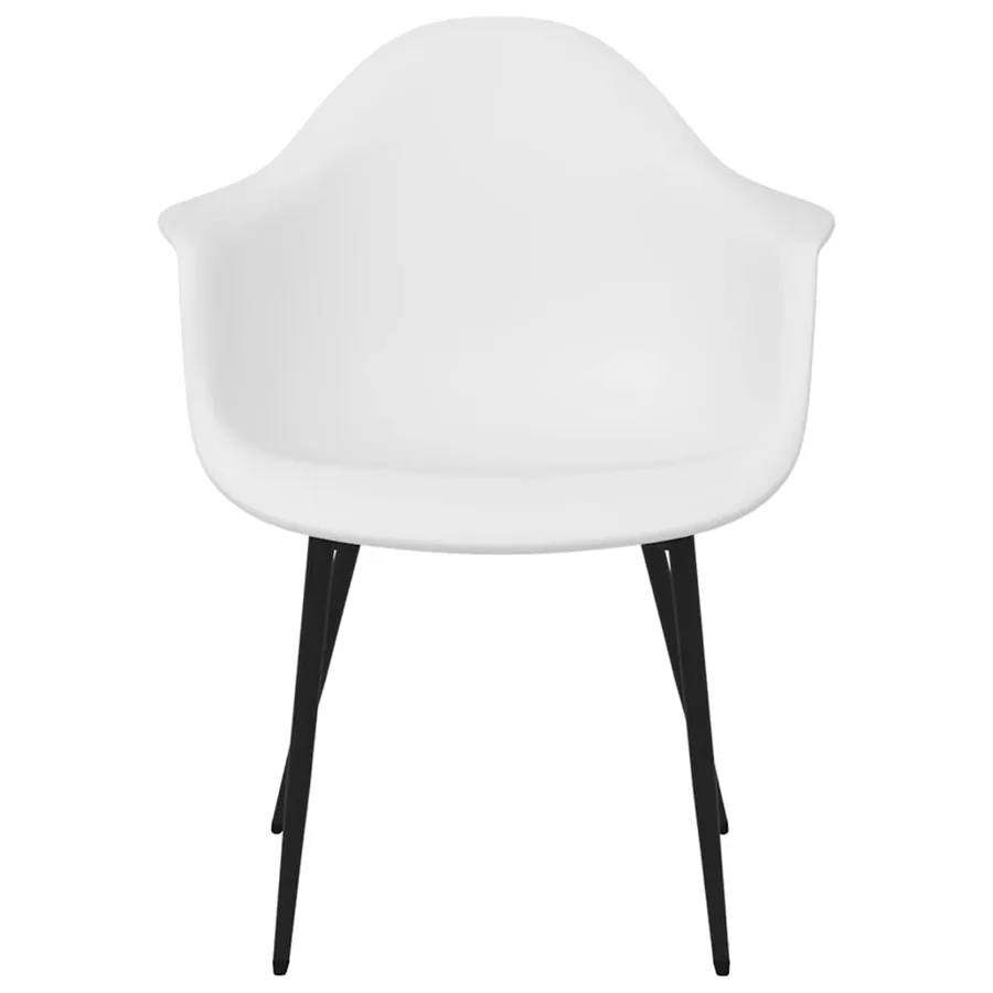 Chaises à manger lot de 2 blanc PP - 4