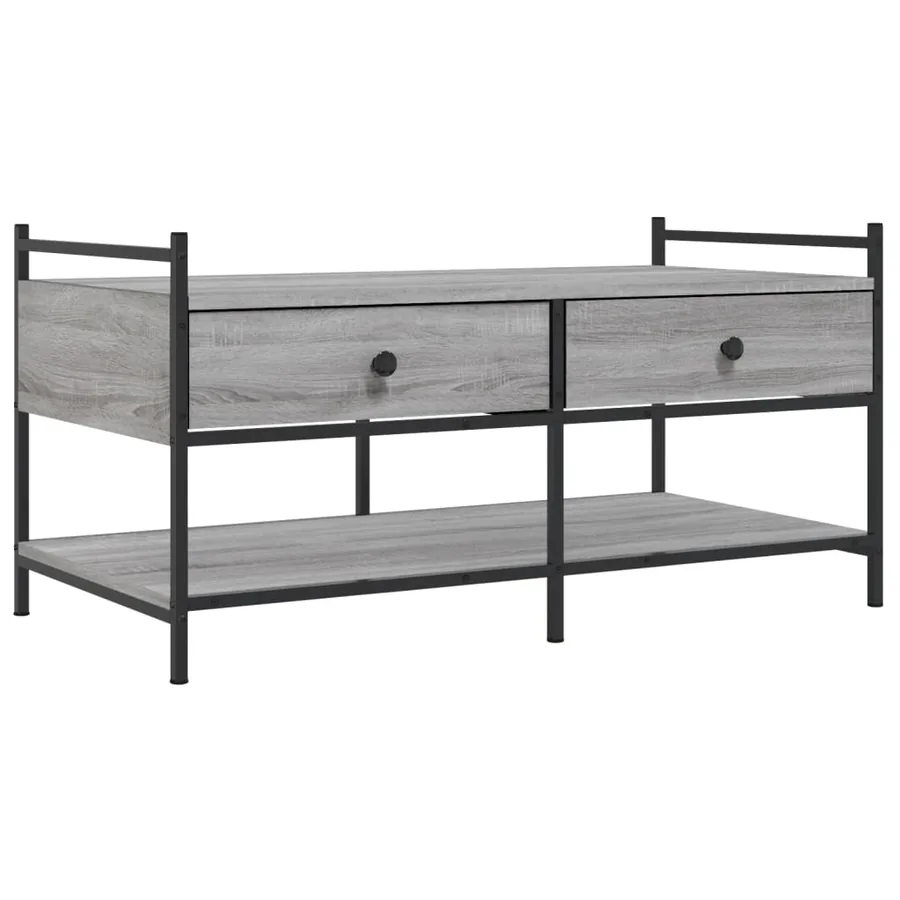 Table basse sonoma gris 99x50x50 cm bois d'ingénierie - 2