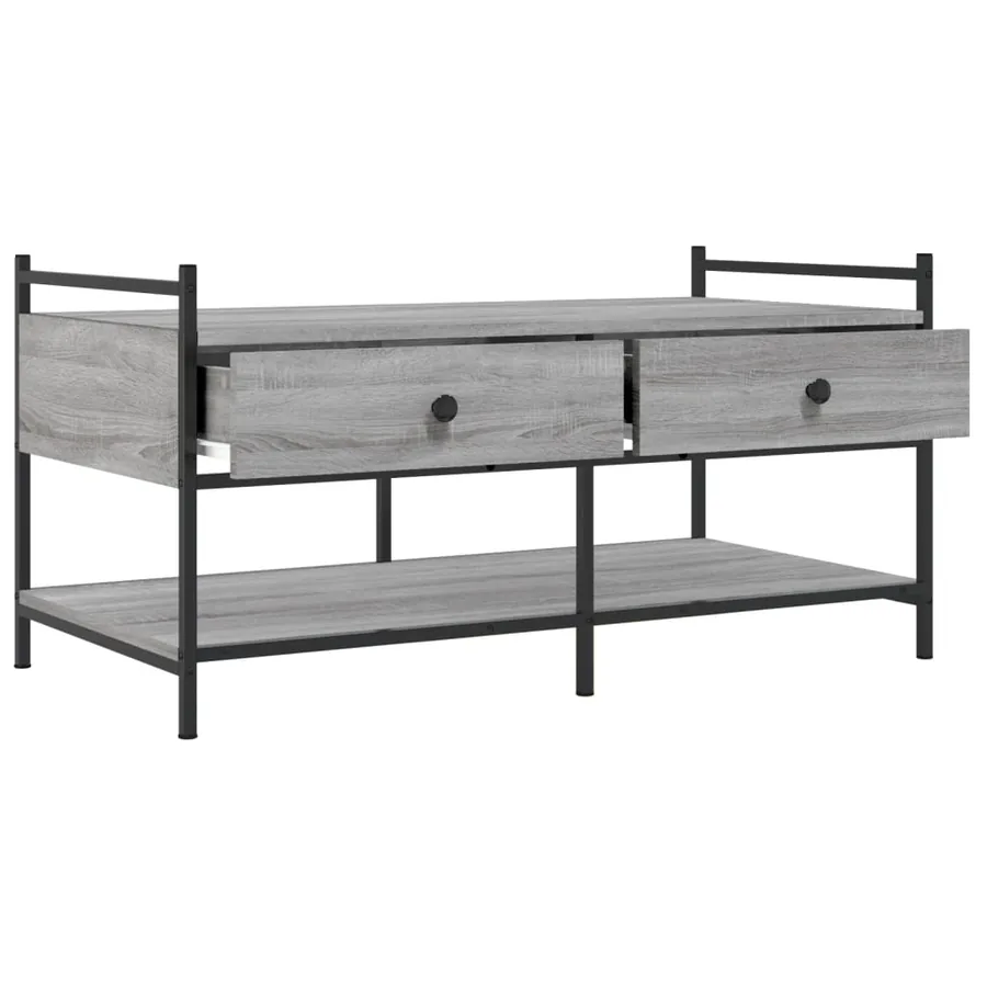 Table basse sonoma gris 99x50x50 cm bois d'ingénierie - 5
