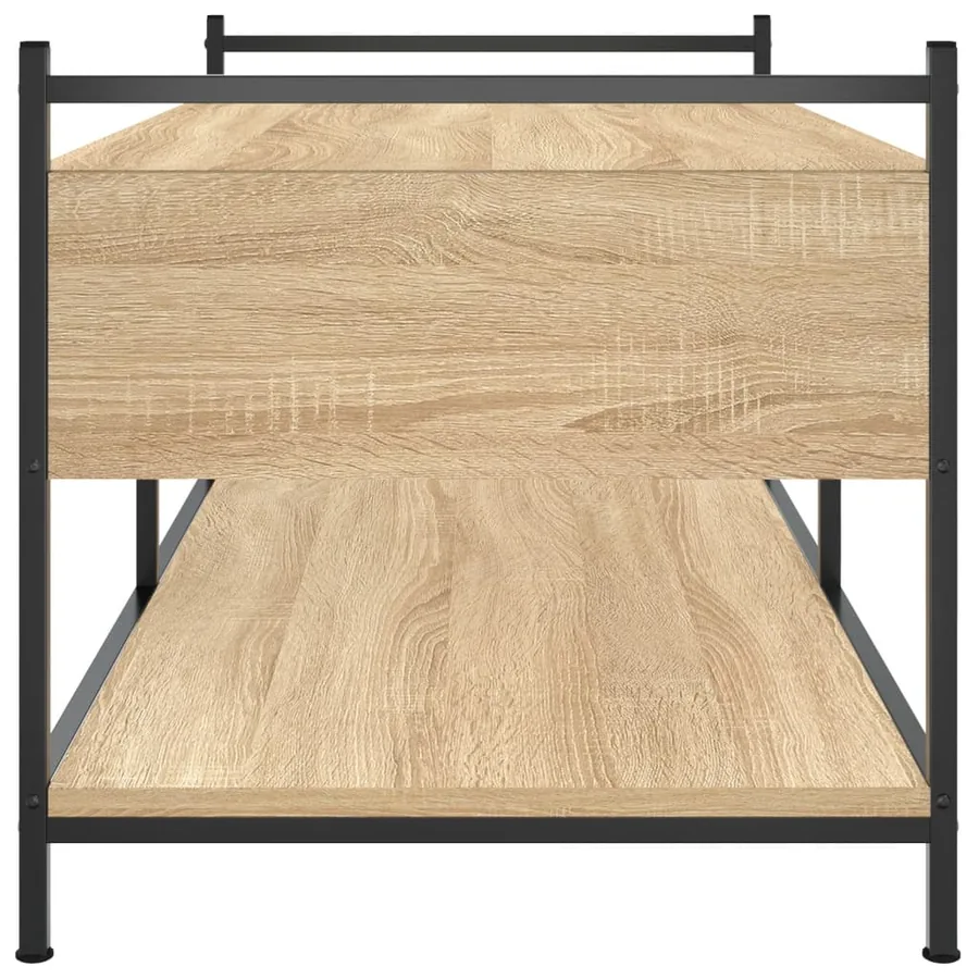 Table basse chêne sonoma 99x50x50 cm bois d'ingénierie - 7