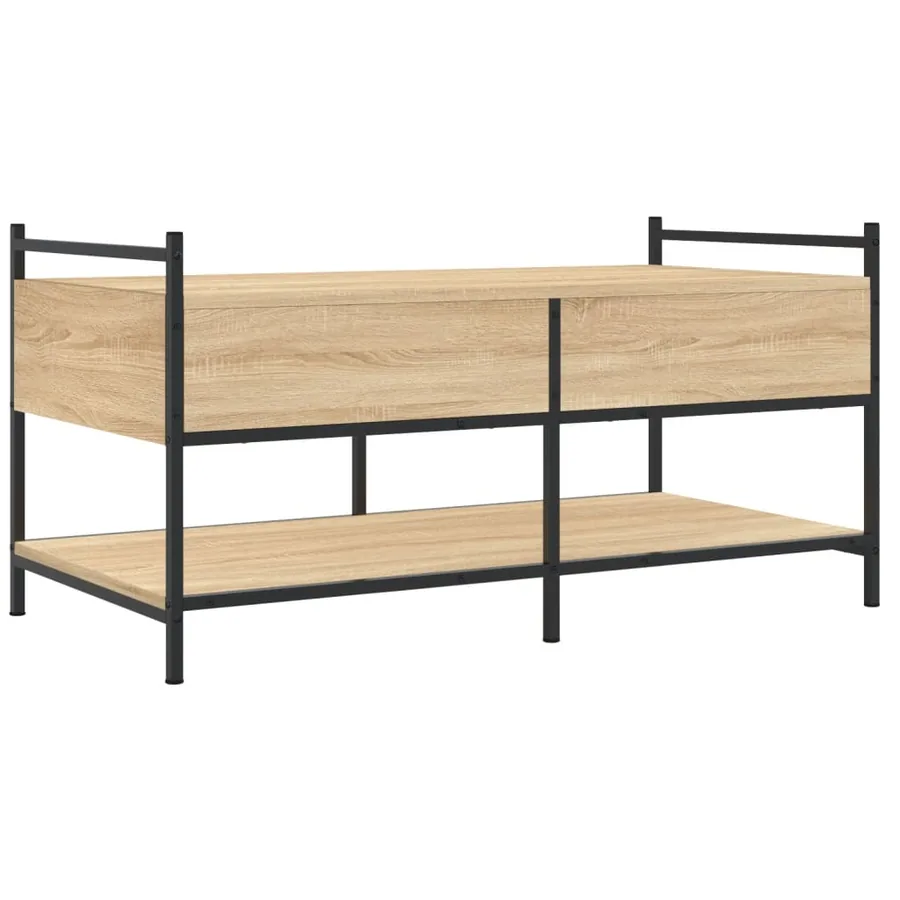 Table basse chêne sonoma 99x50x50 cm bois d'ingénierie - 8