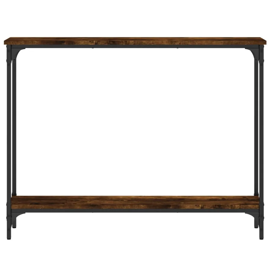 Table console chêne fumé 100x22,5x75 cm bois d'ingénierie - 4