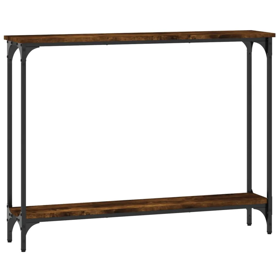 Table console chêne fumé 100x22,5x75 cm bois d'ingénierie - 6