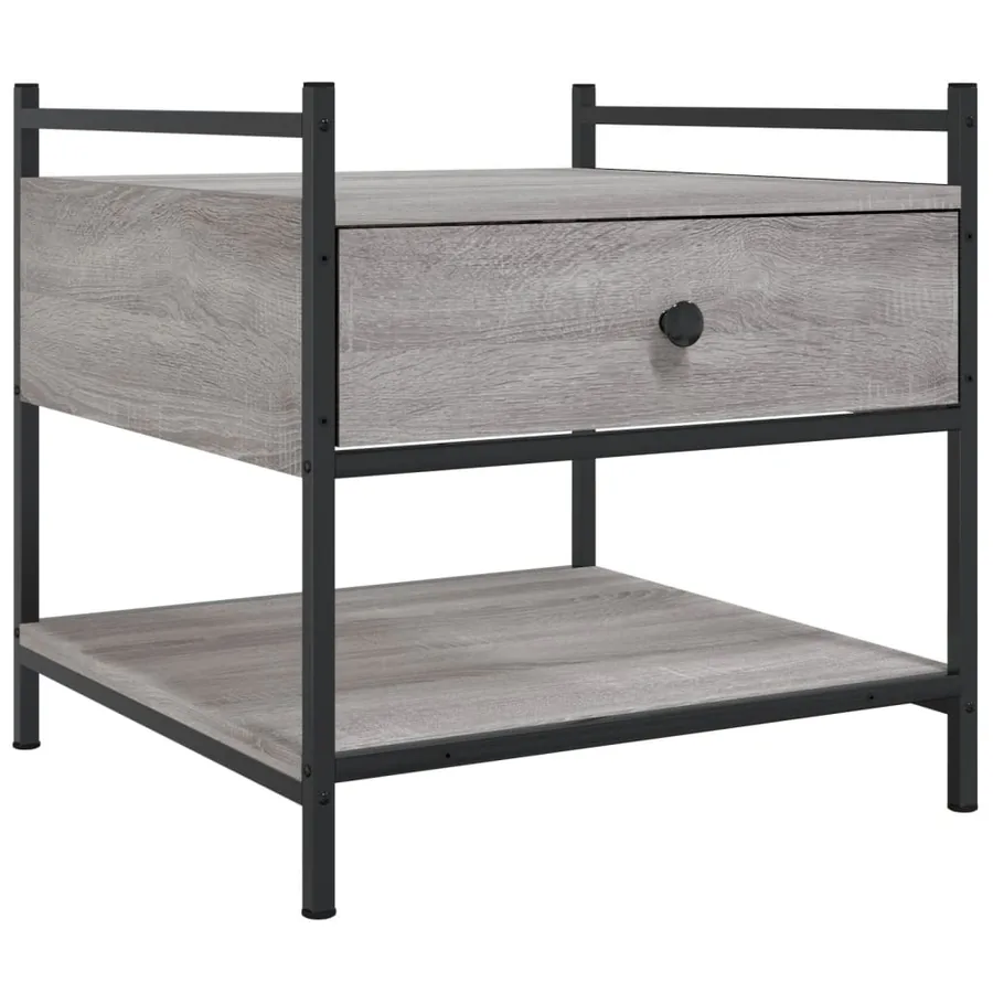 Table basse sonoma gris 50x50x50 cm bois d'ingénierie - 2