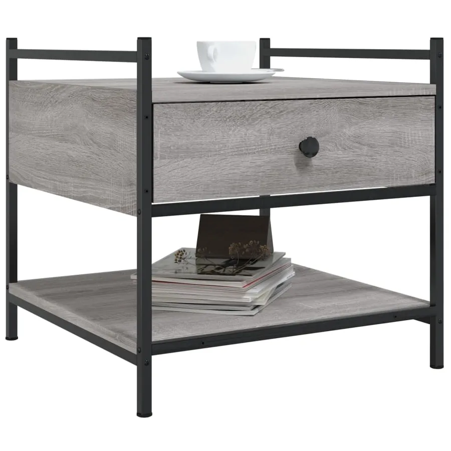 Table basse sonoma gris 50x50x50 cm bois d'ingénierie - 3