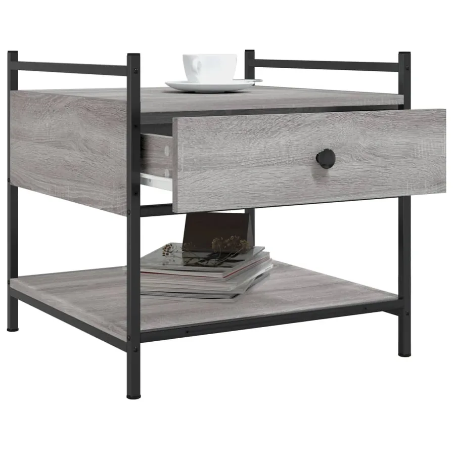 Table basse sonoma gris 50x50x50 cm bois d'ingénierie - 4