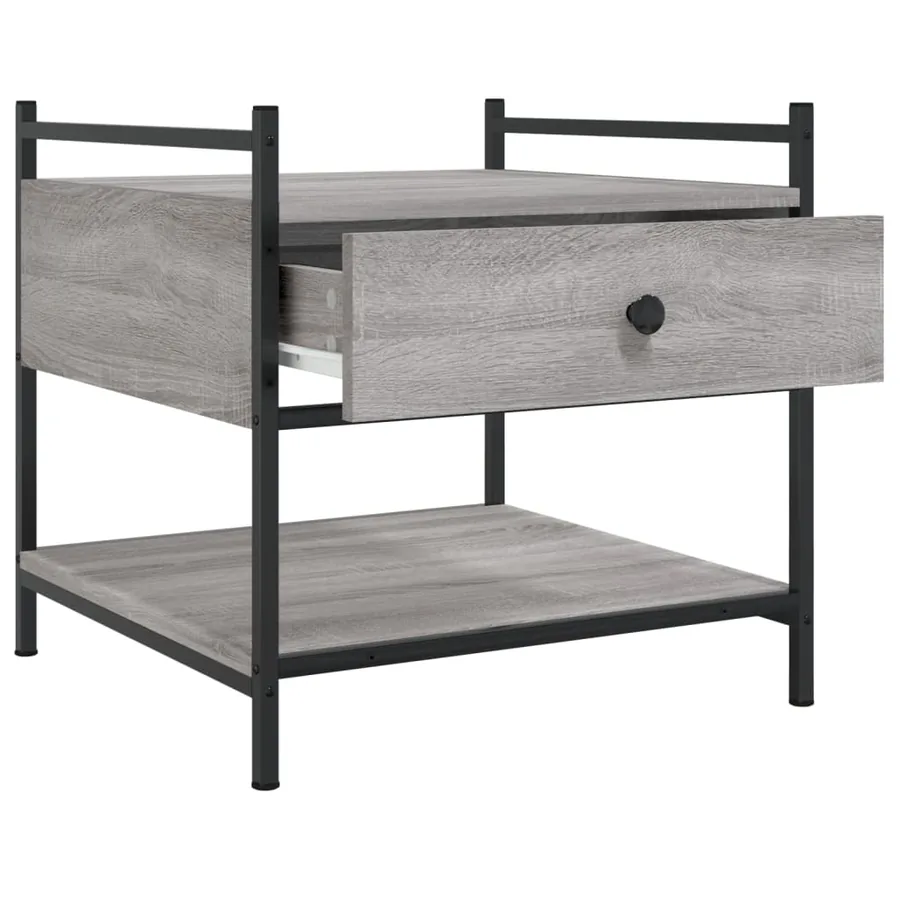 Table basse sonoma gris 50x50x50 cm bois d'ingénierie - 5