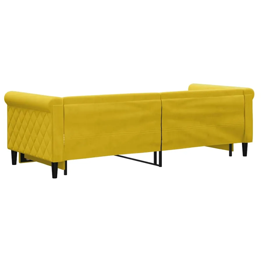 Lit de jour avec lit gigogne jaune 80x200 cm velours - 5