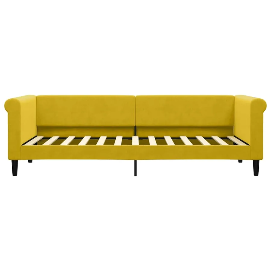 Lit de jour avec lit gigogne jaune 80x200 cm velours - 7