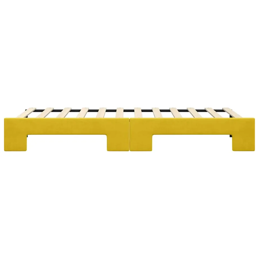 Lit de jour avec lit gigogne jaune 80x200 cm velours - 9