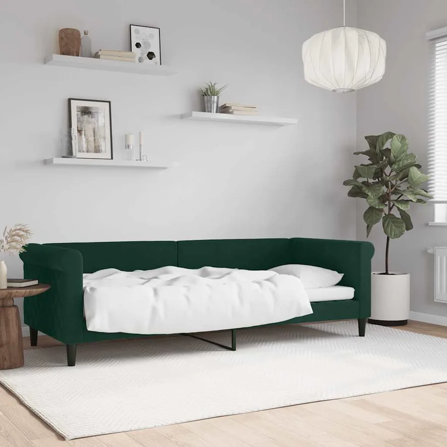 Lit de repos sans matelas vert foncé 80x200 cm velours