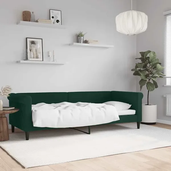 Lit de repos sans matelas vert foncé 80x200 cm velours