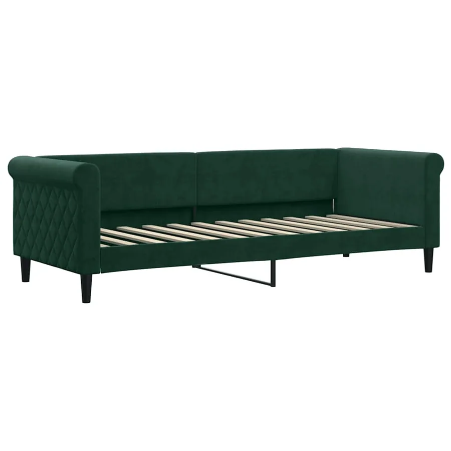 Lit de repos sans matelas vert foncé 80x200 cm velours - 2