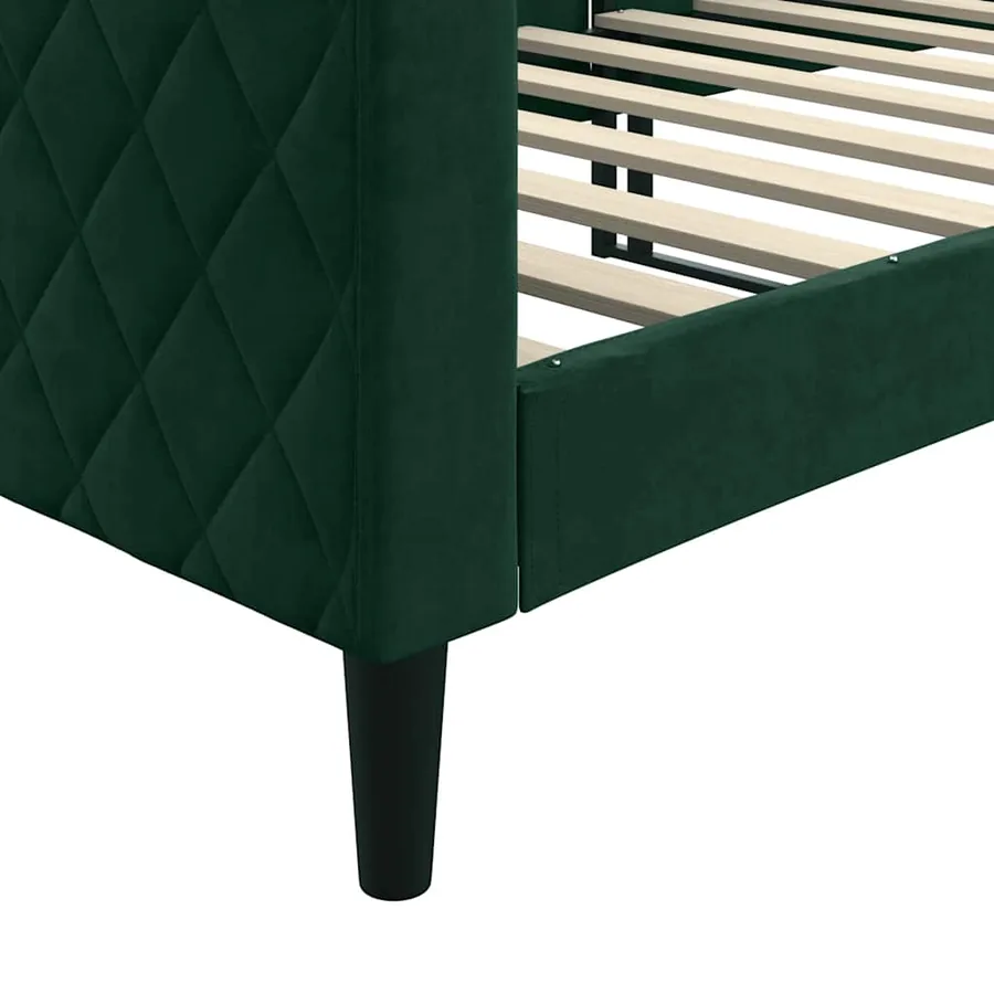 Lit de repos sans matelas vert foncé 80x200 cm velours - 6