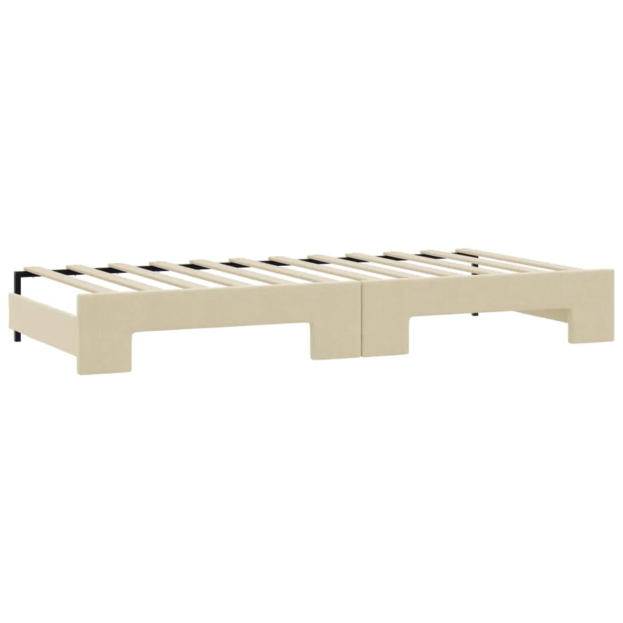 Lit de jour avec gigogne sans matelas crème 80x200 cm - 8