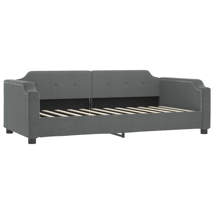 Lit de jour avec matelas gris foncé 80x200 cm tissu - 3