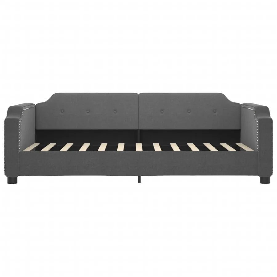 Lit de jour avec matelas gris foncé 80x200 cm tissu - 4