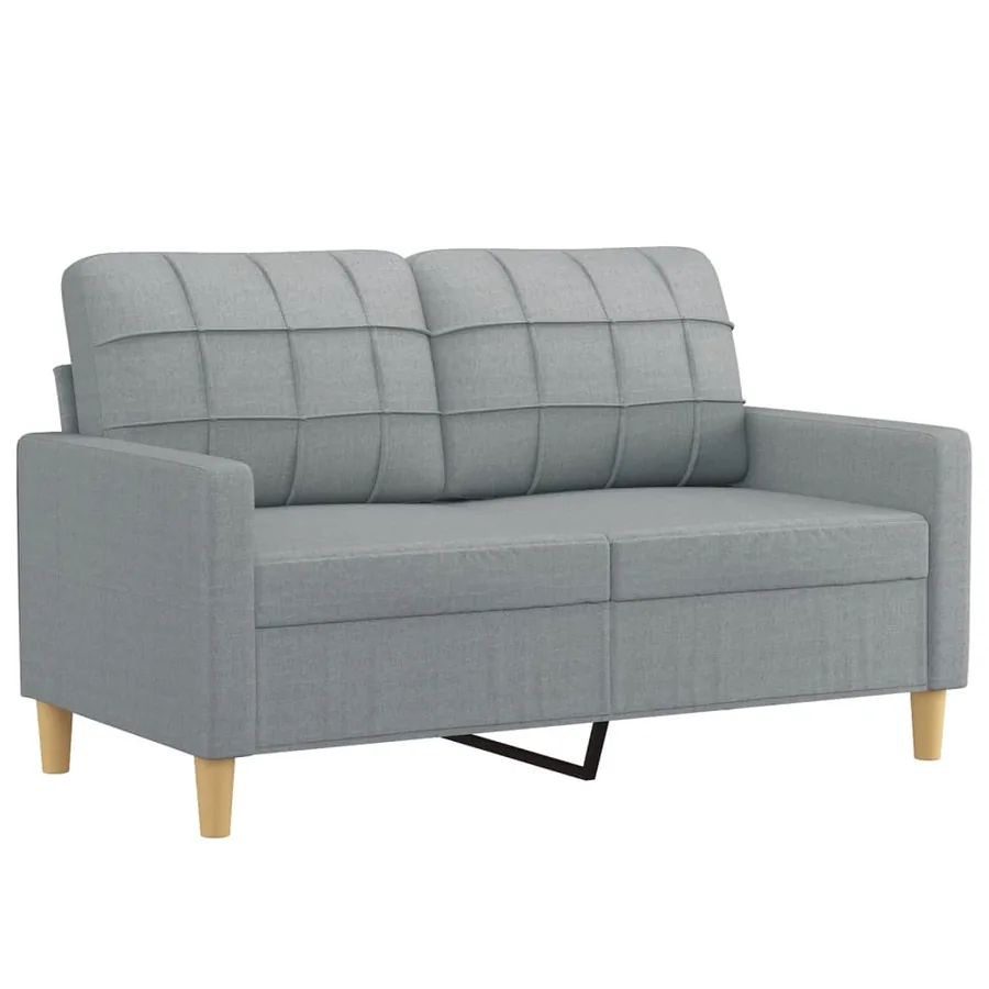 Ensemble de canapés 2 pcs avec coussins Gris clair Tissu - 3