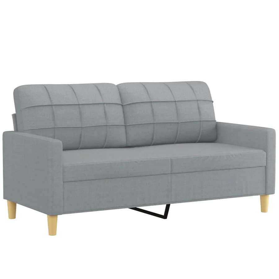 Ensemble de canapés 2 pcs avec coussins Gris clair Tissu - 4