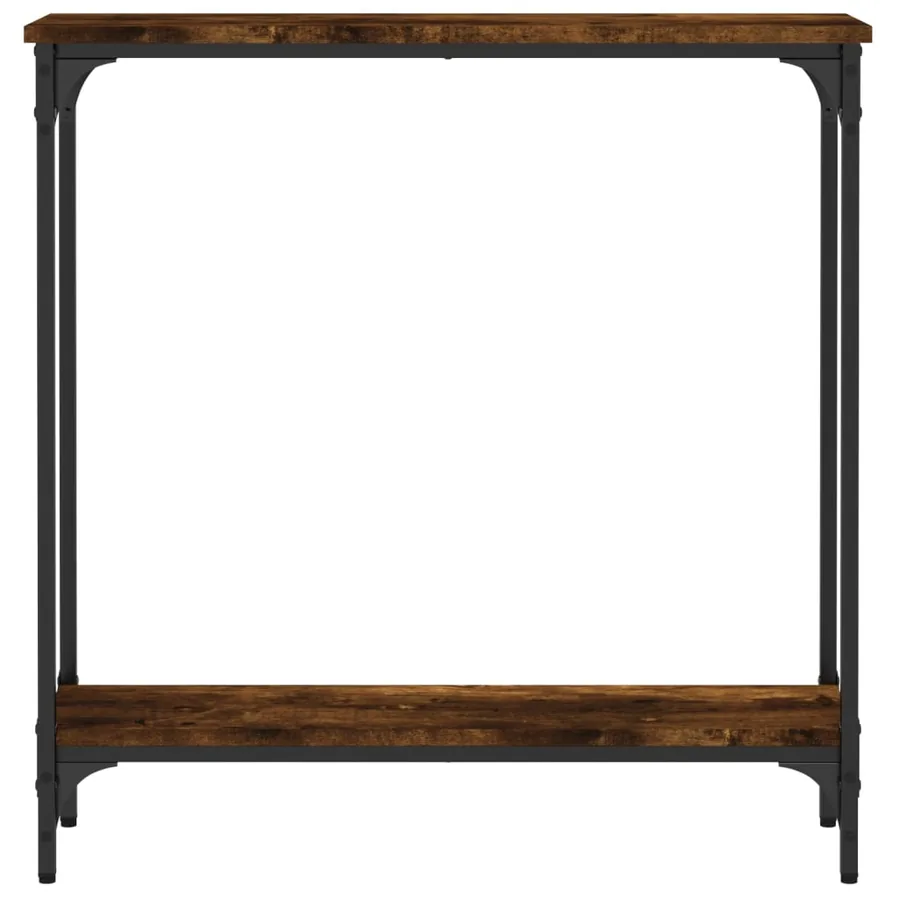 Table console chêne fumé 75x22,5x75 cm bois d'ingénierie - 4