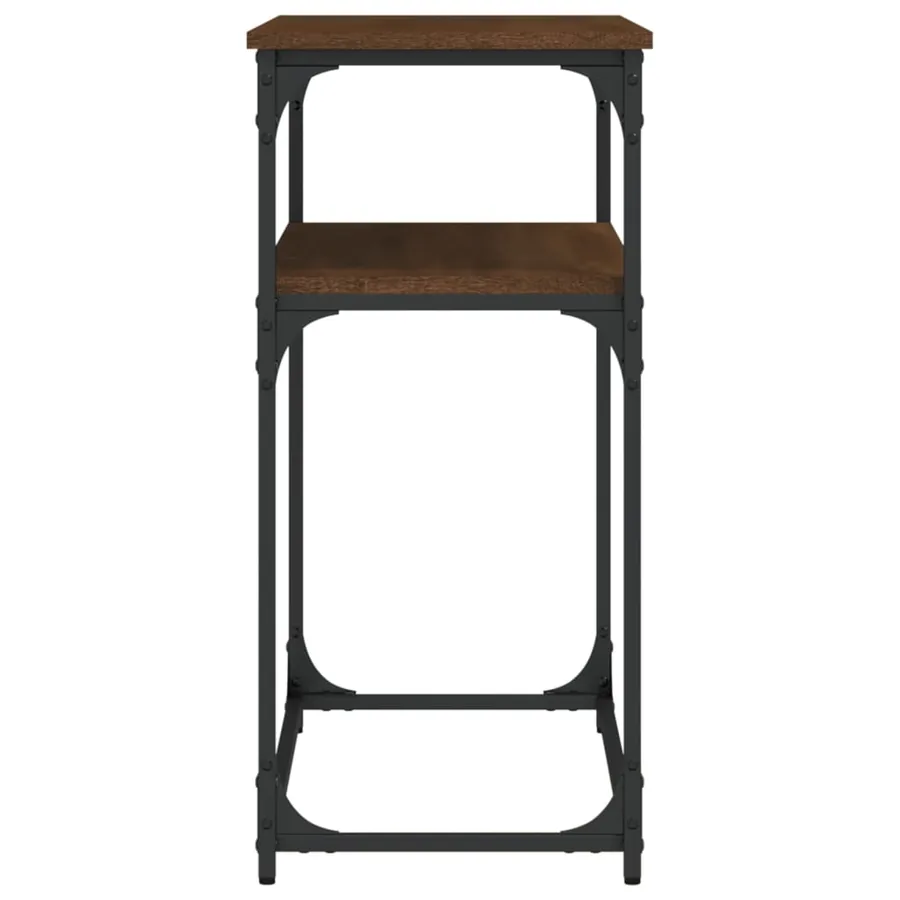 Table console chêne marron 100x35,5x75 cm bois d'ingénierie - 5